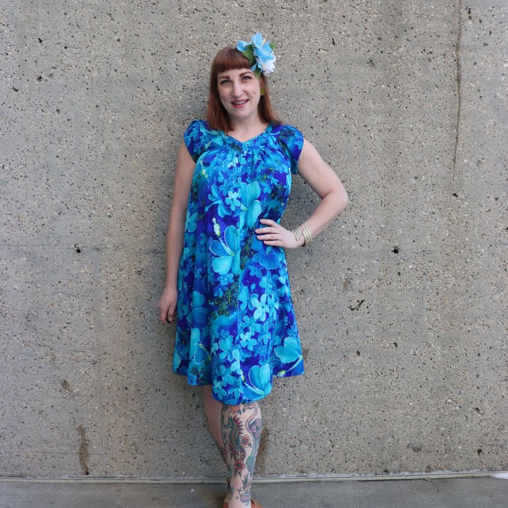 1970s hibiscus Hawaiian muu muu - Picture 7 of 7